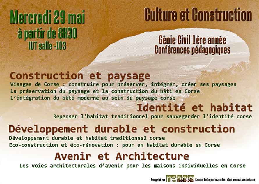 culture et construction par le génie civil de l'IUT de Corse